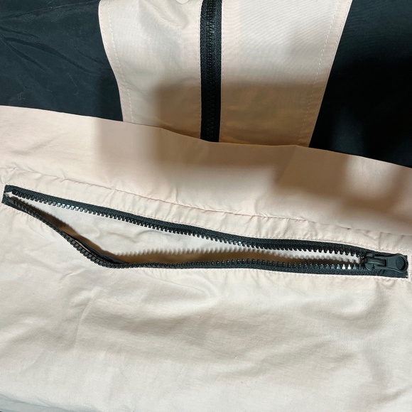 Divided H&M Mens Large‎ Black & Pink Half Zip Adult Casual Windbreaker Hooded - Picture 7 of 8